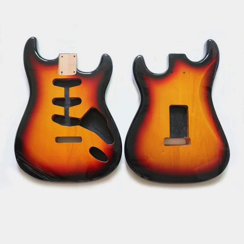 Продажа Sunburst цвет 2 шт. ольдер ST корпус гитары SSS high golss готовая для изготовления