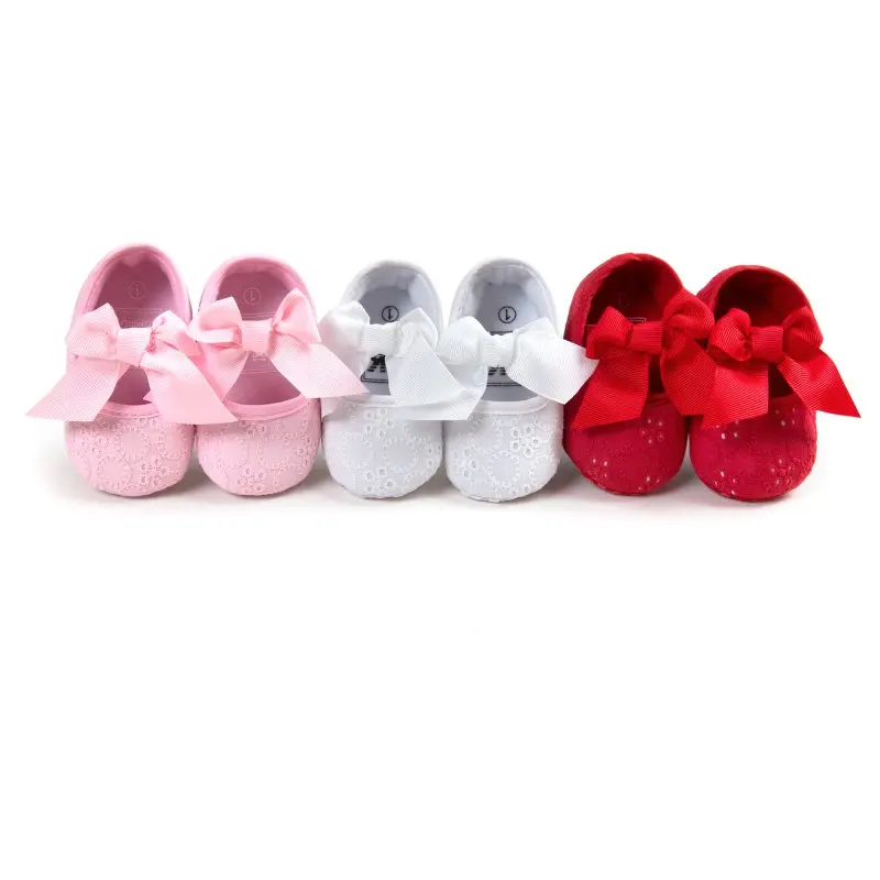 

Spring Summer Toddler Baby Shoes Non-Slip Bowknot Princess Shoes Infant Slip on Prewalkers 0-18M