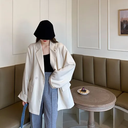 

Blazers Autumn 2020 New Korean Women Casual Loose Thin Small Suit Jacket Women Plus Size Coat