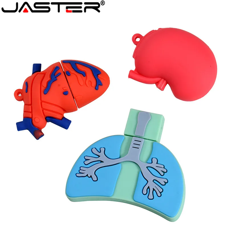 USB флеш накопитель JASTER в виде легких мультяшного сердца 2 0 4 ГБ 8 16 32 64 128 подарок на