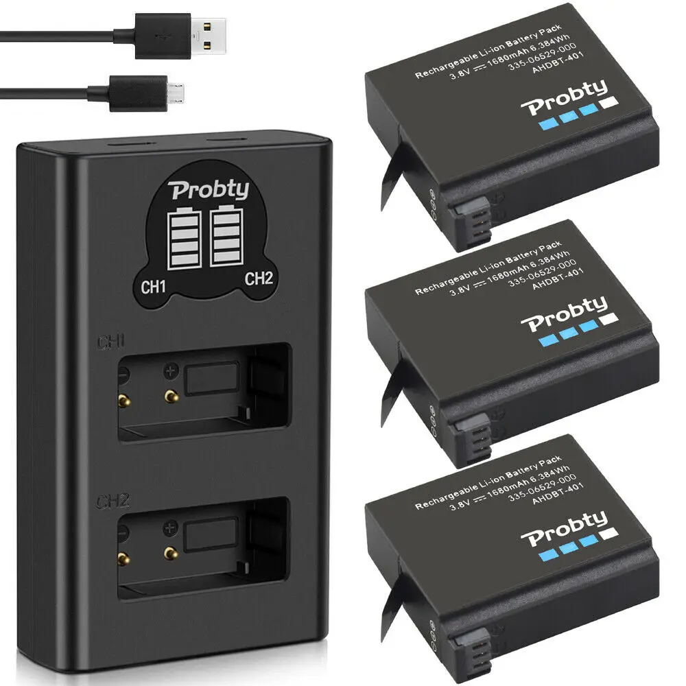 Для экшн Камеры GoPro Hero 4 Hero4 батарея + зарядки со светодиодным индикатором для Гоу