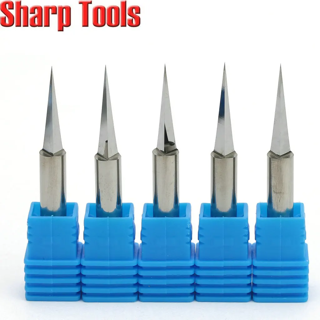 10 Angle 6x 0.1MM 3-Edge Carbide CNC Router Bits Wood Cutter Tools 5pc/Set Cutting Tool for Carving Acryl/Stone/Metal | Инструменты