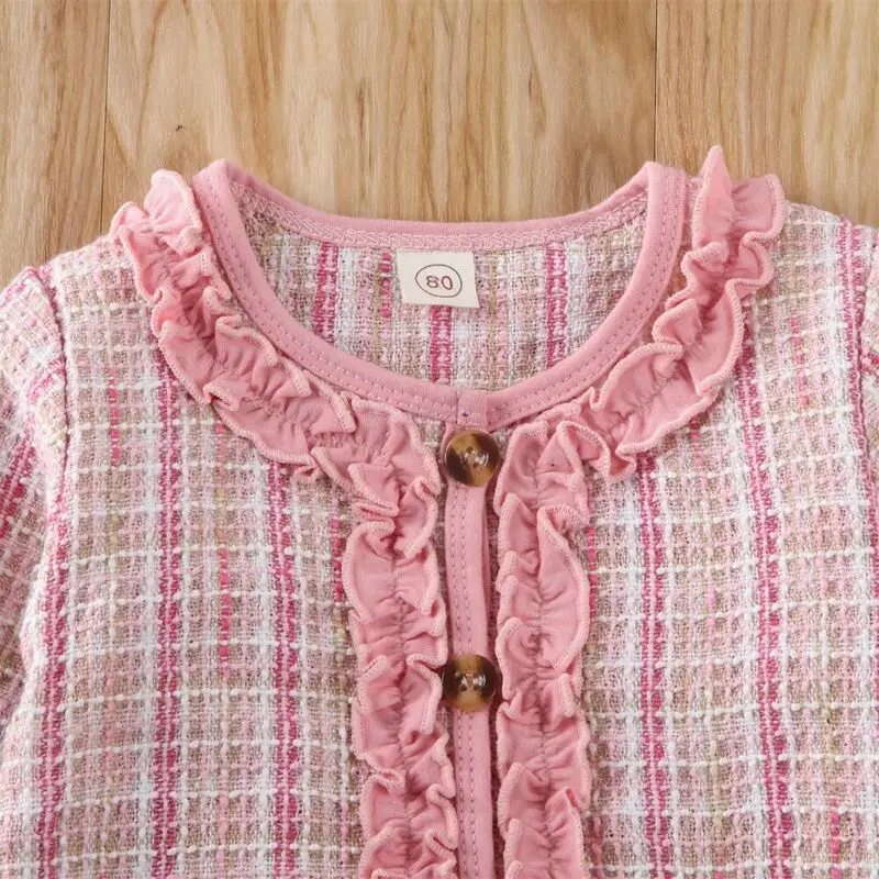 Детский комплект одежды из 2 предметов для маленьких девочек нарядное клетчатое