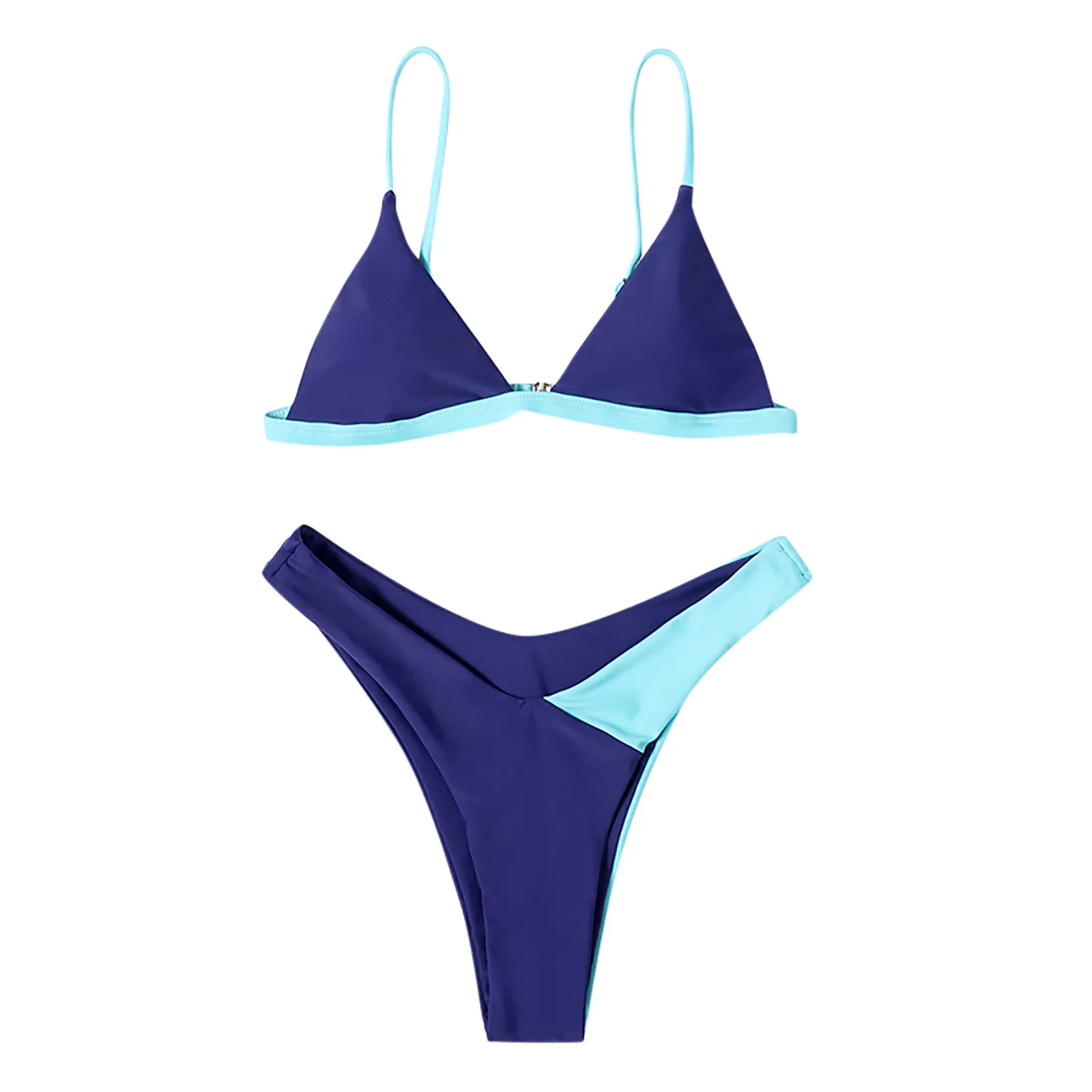 

Соблазнительное бикини из двух предметов 2020, женский Соблазнительный комплект бикини с контрастными градиентными разрезами и высокой груд...