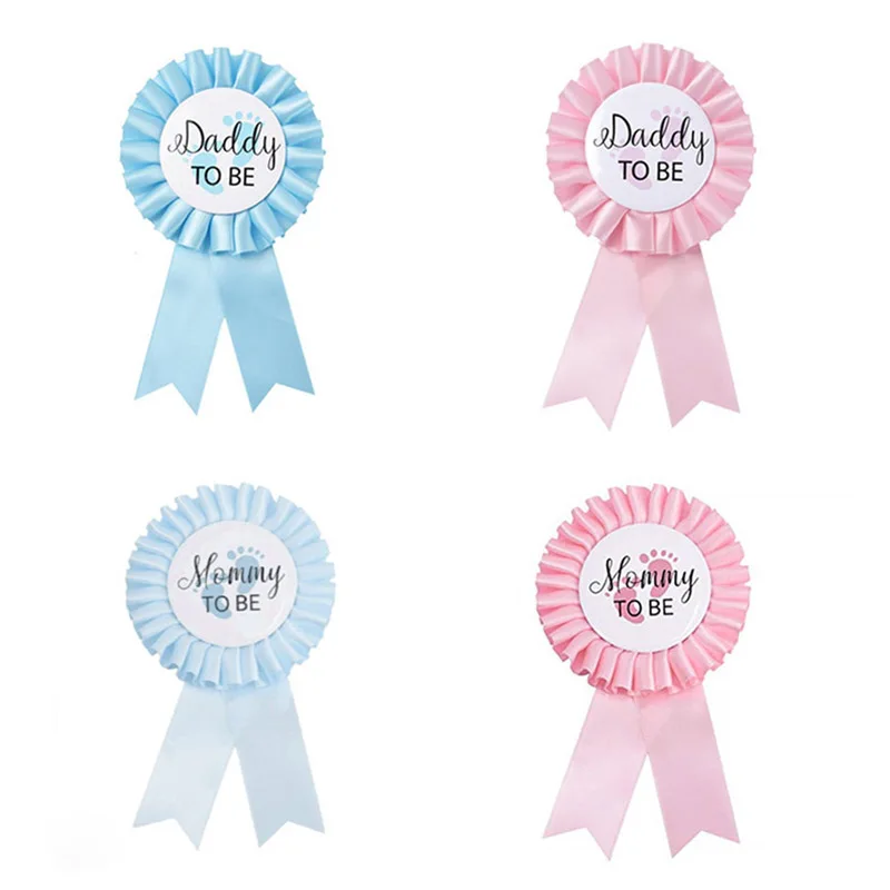 

Blue Pink Mommy to be Daddy to be Badge Baby Shower Party Favor Gifts Supplies DIY Gender Reveal Happy Birthday Decorations