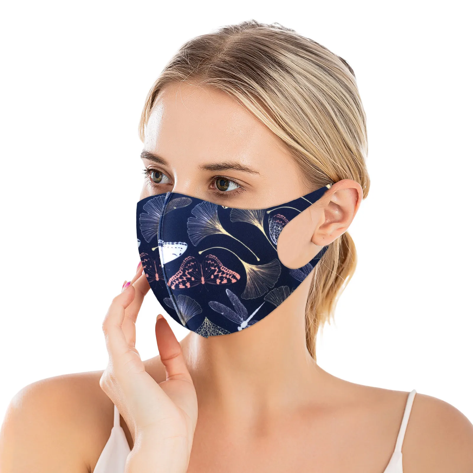 Черная маска для взрослых унисекс хлопковая лица аниме езды на велосипеде лагеря