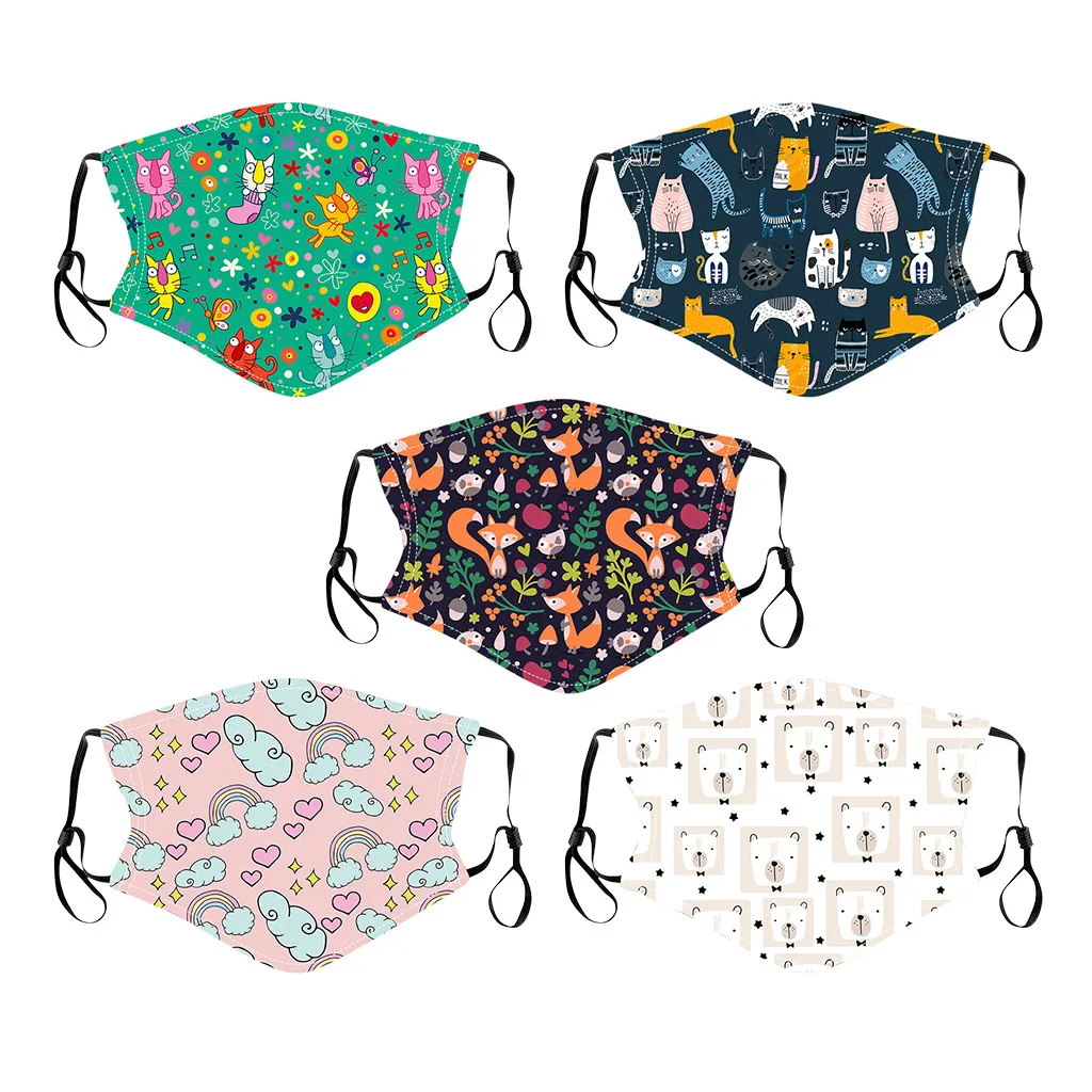 

5PC Kids Children mask for face Outdoor Cotton Mouth Masks Protection Face Masks Reusable Breathable Face Cover mascarillas