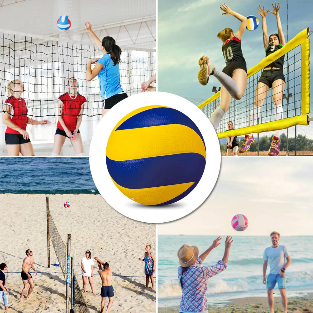 

1 PC Soft PU Leather Beach Volleyball Match for Indoor Outdoor Match Game Official Ball for Kids Adult Beach Game Sports MVI-ing