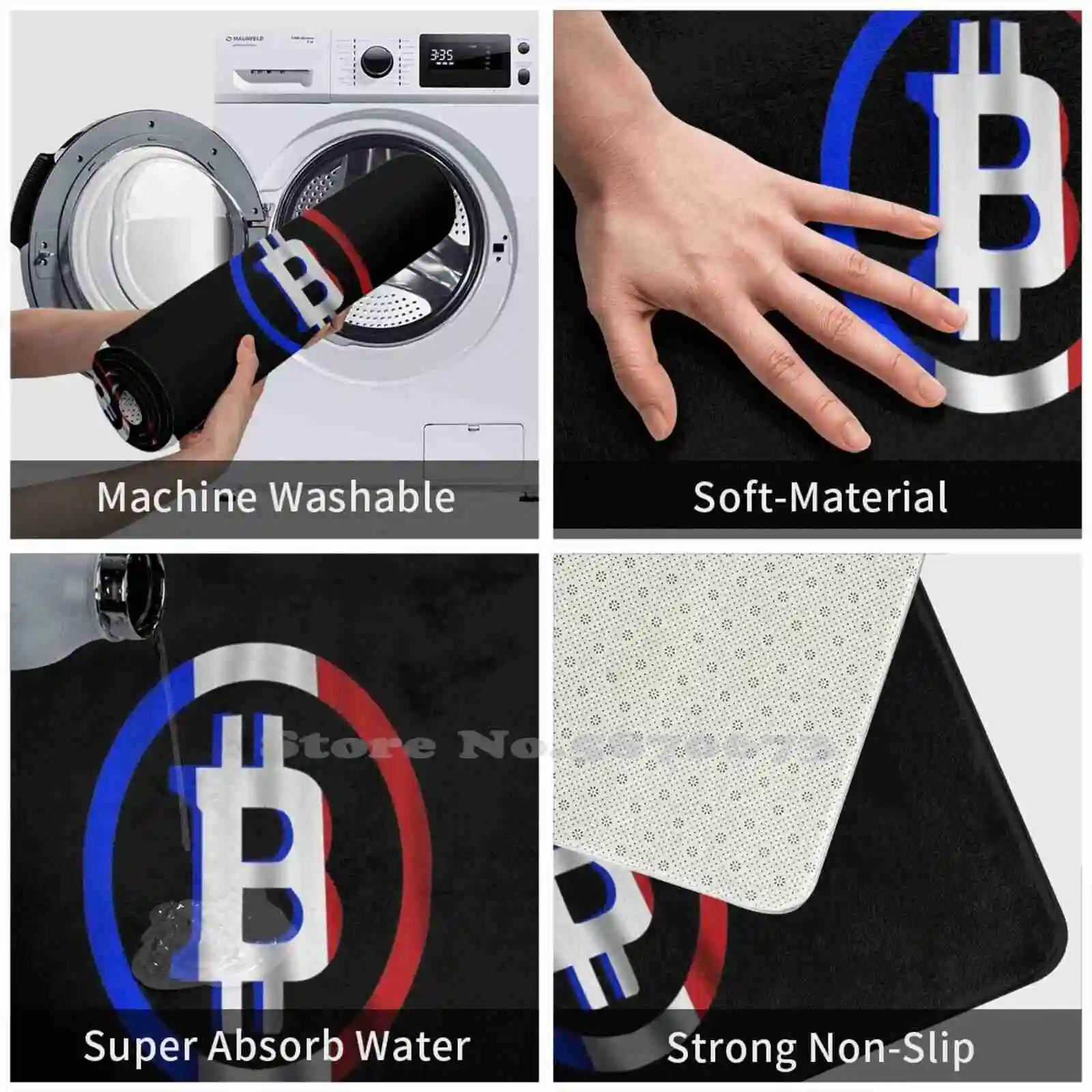 Флаг биткоина-дольше Биткоин Франция. Дверной коврик подставка для ног домашний