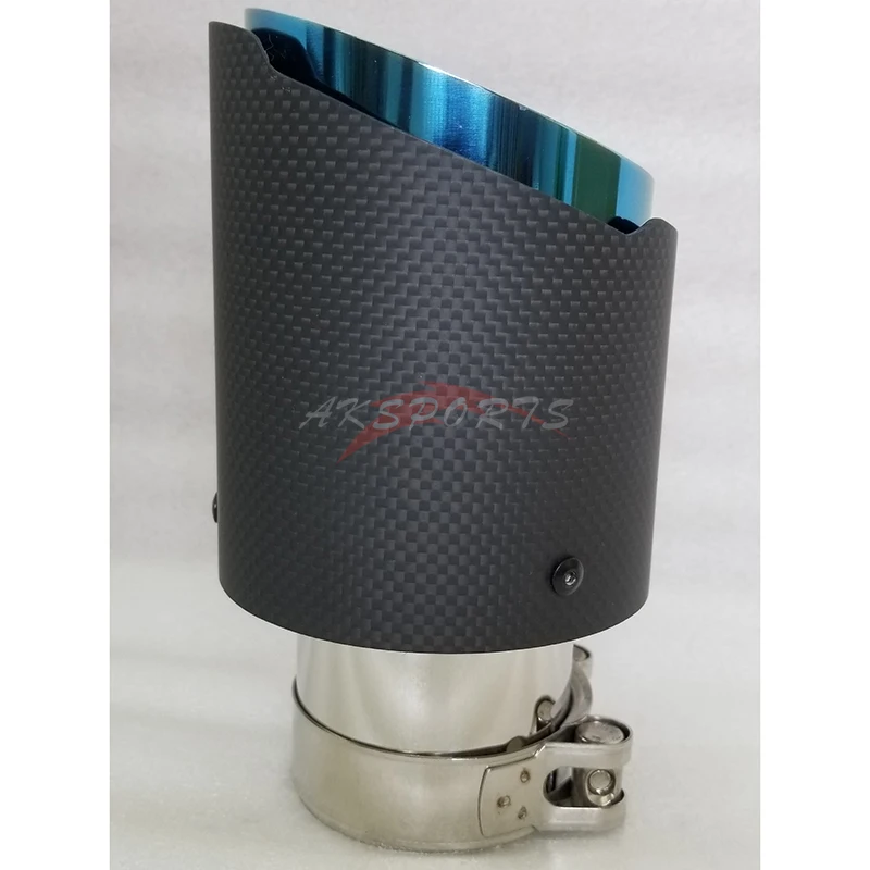 Выхлопные трубы для автомобиля глушитель из матового углеволокна Универсальный