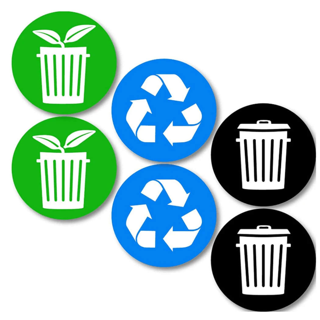 12 шт. наклейки для мусорных баков 10 см | Дом и сад