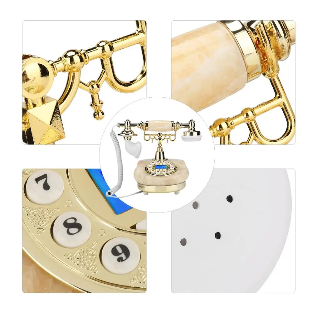 Европейский ретро телефон настольный проводной стационарный с отображением