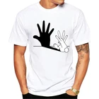 Футболка TEEHUB мужская с забавным рисунком, модная хипстерская футболка с рисунком руки кролика и тени, Повседневная Базовая рубашка с коротким рукавом