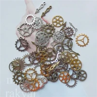 julie wang 50pcs gear pointer charms random mixed steampunk pendant alloy diy fashion bracelet necklace jewelry metal accessory