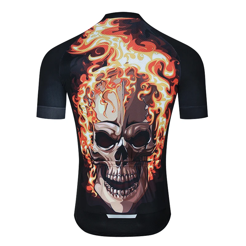 

2020 Men's cycling team Ghost rider skull short sleeved bike Road Mountain Race Clothing Maillot outdoor bike clothing