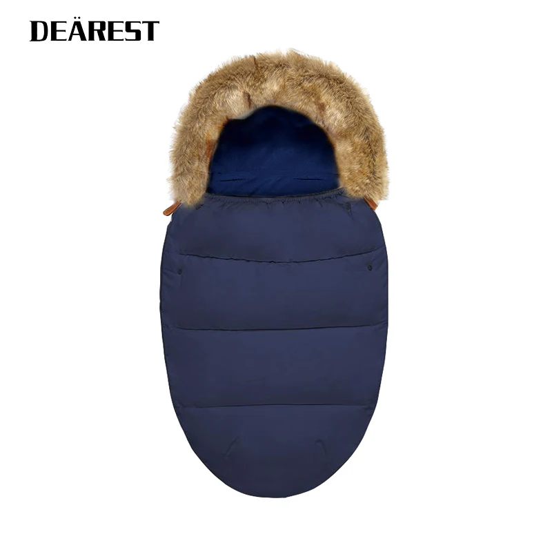 Dark Blue DEAREST двойной молнией детский спальный мешок для новорожденных коляска спальный мешок для новорожденных - Цвет: Dark Blue