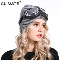 climate sports ski goggles cap wool knitted thermal warm autumn winter heat keeper ear snow cold protector sports cap