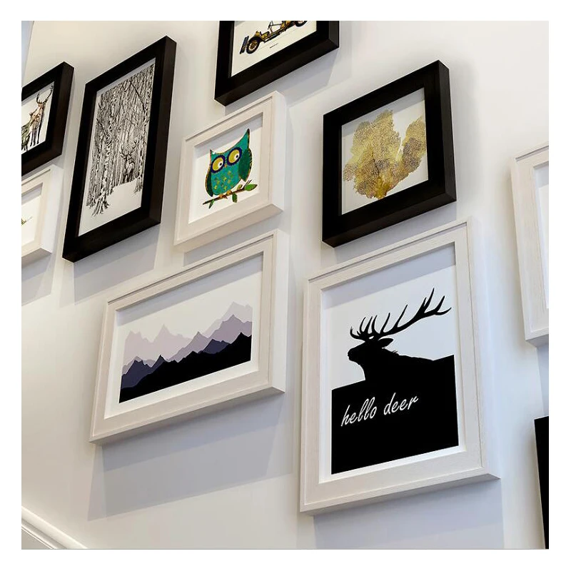 

11PCS/SET SOLID WOOD EUROPE STYLE WALL HANGING PHOTO FRAMES FOR HOME CORRIDOR STAIRWAY DECOR WOOD PICTURE FRAMES RETRO FRAME