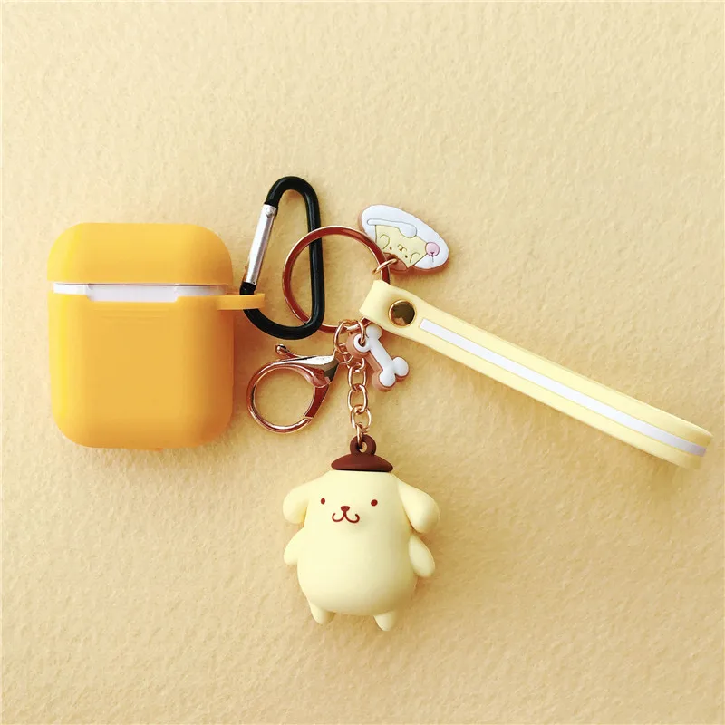 Orange Милый мультяшный чехол для AirPods wireless oroll Melody koomi, брелок, беспроводные кожухи головных телефонов, чехол, подвеска для AirPods, 2 аксессуары - Цвет: Orange