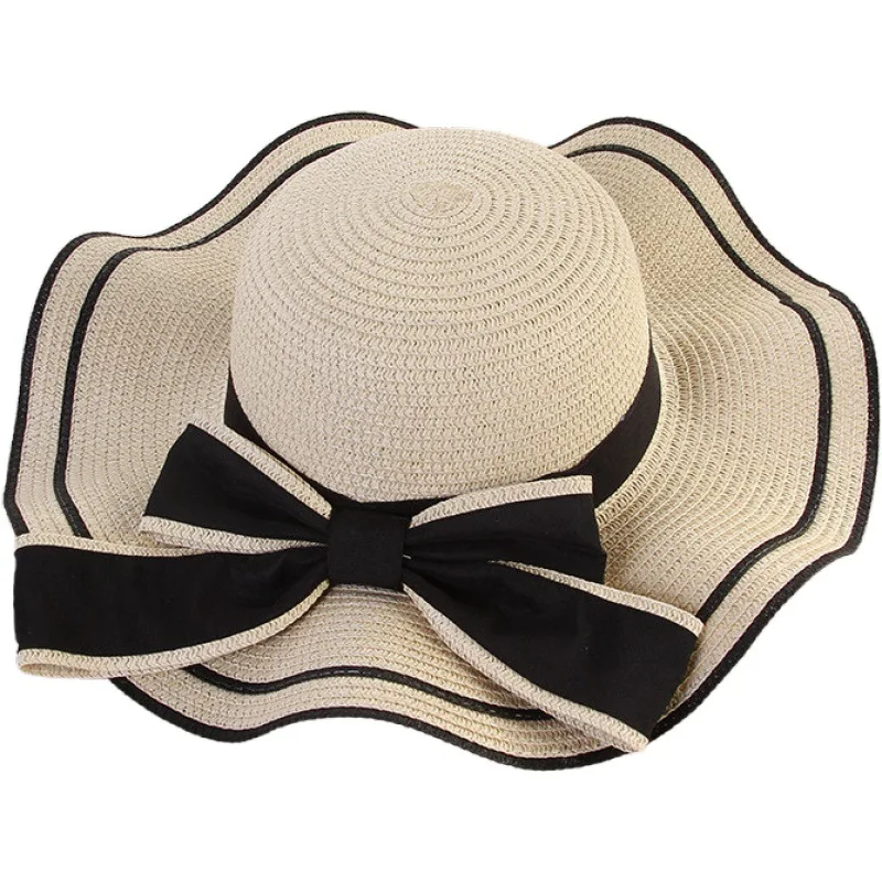 

Fashion Panama Hat Women's Summer Hat Foldable Sun Hat Straw Women Hat Bowknot Beach Hat Fisherman Cap Female