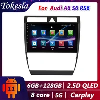 tokesla 9 android 11 car radio for audi a6 s6 rs6 1997 1998 2004 auto central multimedi gps bluetooth navigation dvd player 5g