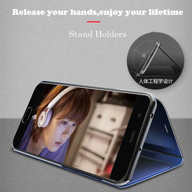Smart Mirror Flip Case For Oppo Realme 7 6i 5i 6 5 4 3 Pro F5 F7 F11 C1 C2 C3 X7 Reno 2 A31 A5 A9 2020 A11X Cover | Мобильные