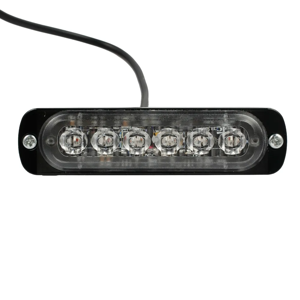 Justech 2x12 v 24v Янтарный стробоскоп 6 светодиодный фонарь оранжевый гриль пробоя машинка с подсветкой аварийный светильник