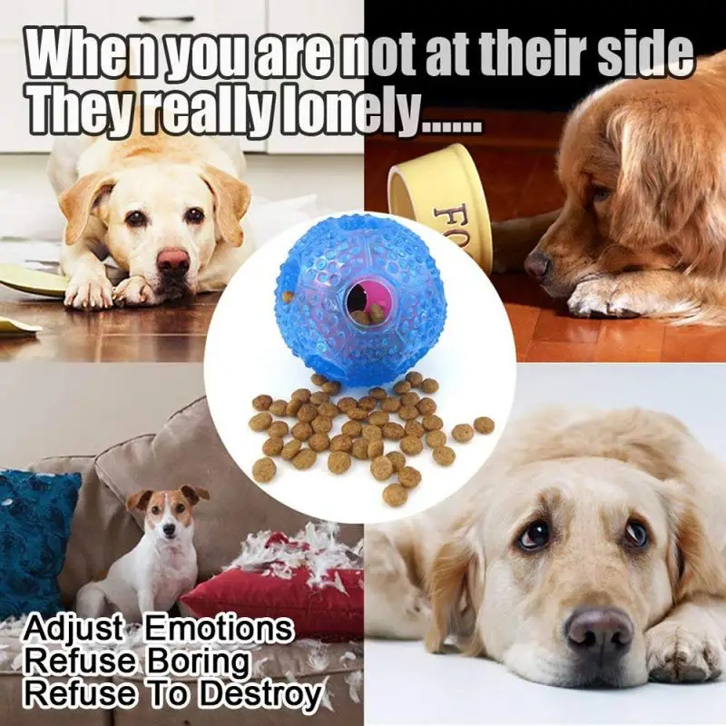 

Dog Food Ball Toy Pet Chew Dispensing Toy For Puppy Dogs Food Dispenser Ball Bite Cleaning Teeth Non-toxic Dog Supplies Dropship
