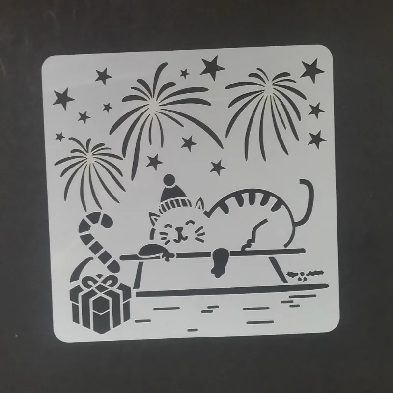 13*13 рождественские ПВХ слойные трафареты для сделай сам Скрапбукинг/фотоальбом