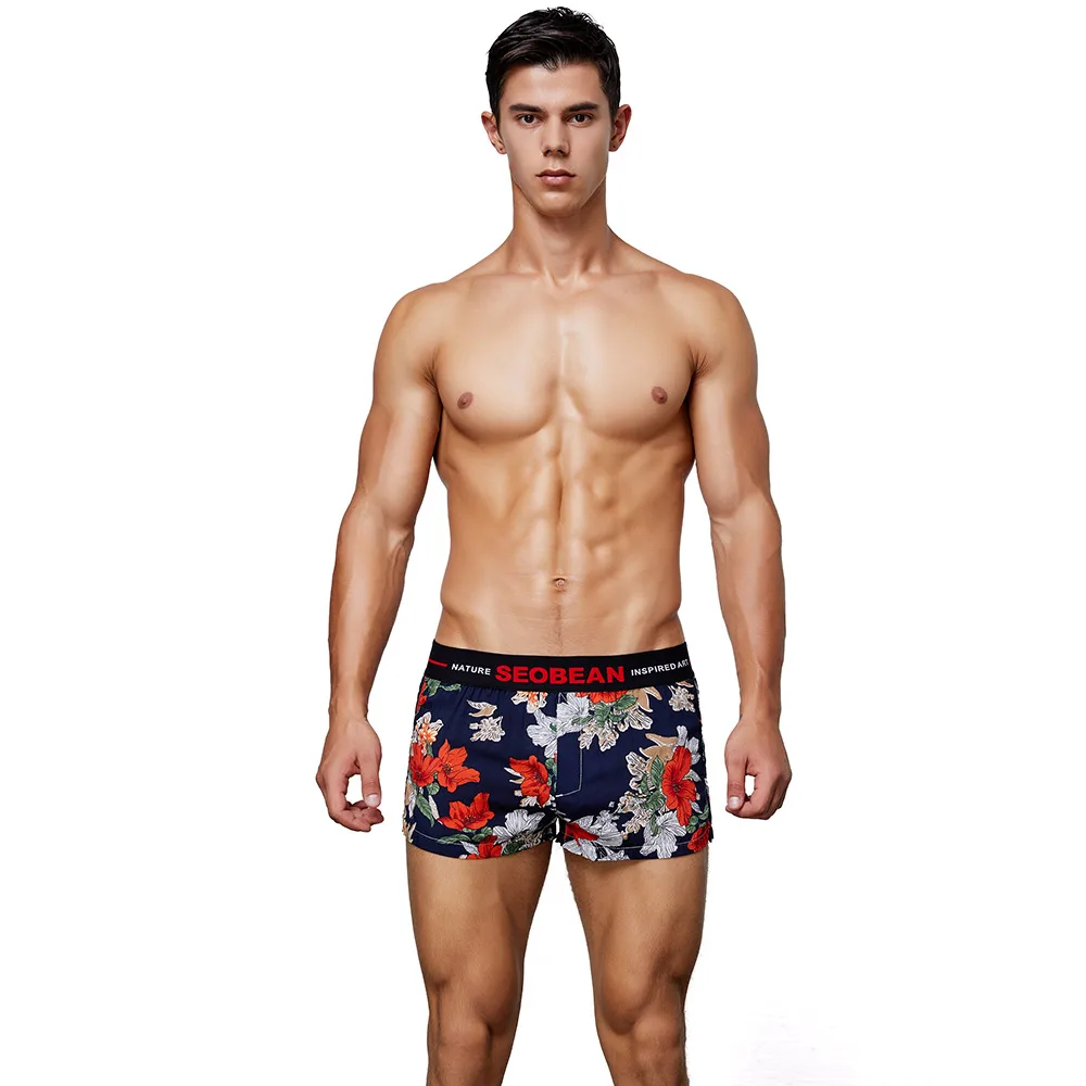 Men's Home Shorts Viscose Material Home Wearing Middle Waist Sexy Casual Sleepwear Loose Short Pajama Pants Sleep