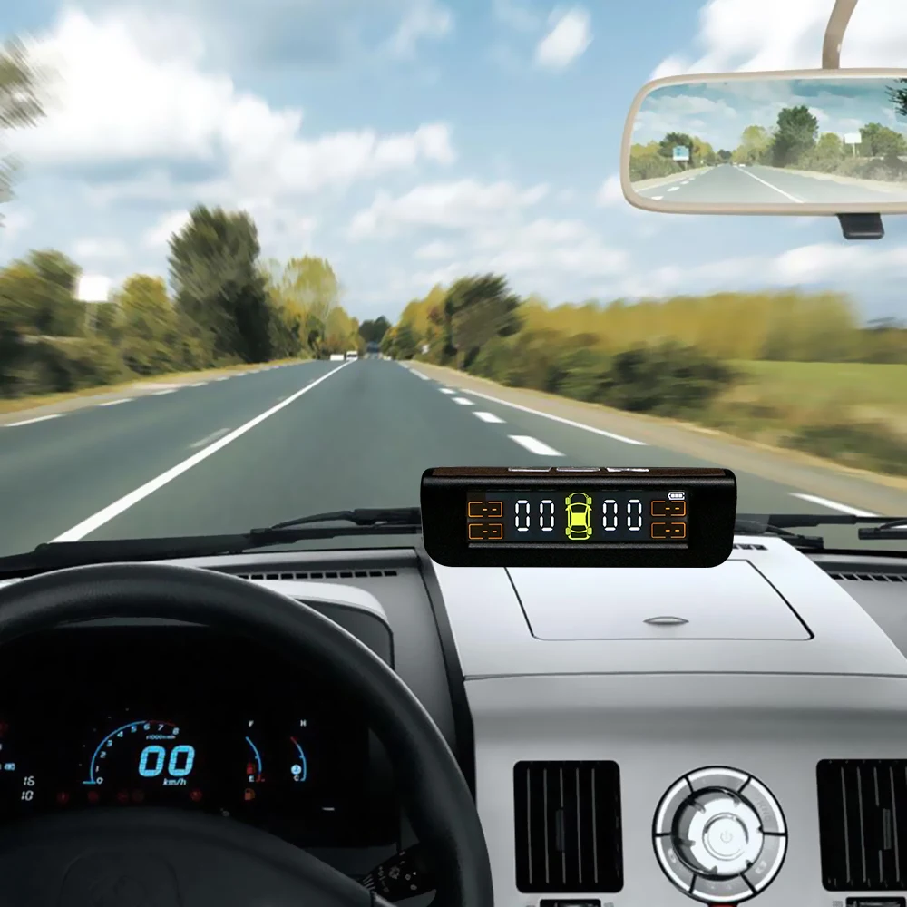 

Auto Security Alarm Systems Monitor Car TPMS Tyre Pressure Monitoring System Solar Power Digital LCD Display