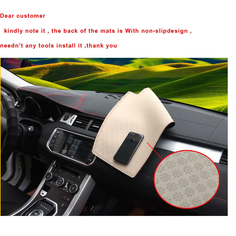 Кожаные фланелевые Чехлы для приборной панели автомобиля RKAC коврик Mitsubishi LANCER FORTIS