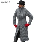 Женский толстый длинный стильный кардиган, зимний Кардиган на пуговицах, свитер, удобный теплый серый вязаный кардиган на осень 2020