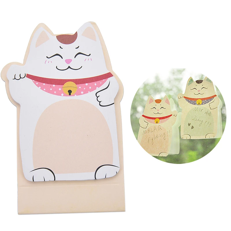 1 шт. Lucky Cat Beckoning Maneki Neko Закладка Мемо Липкие заметки 70*100 мм| |