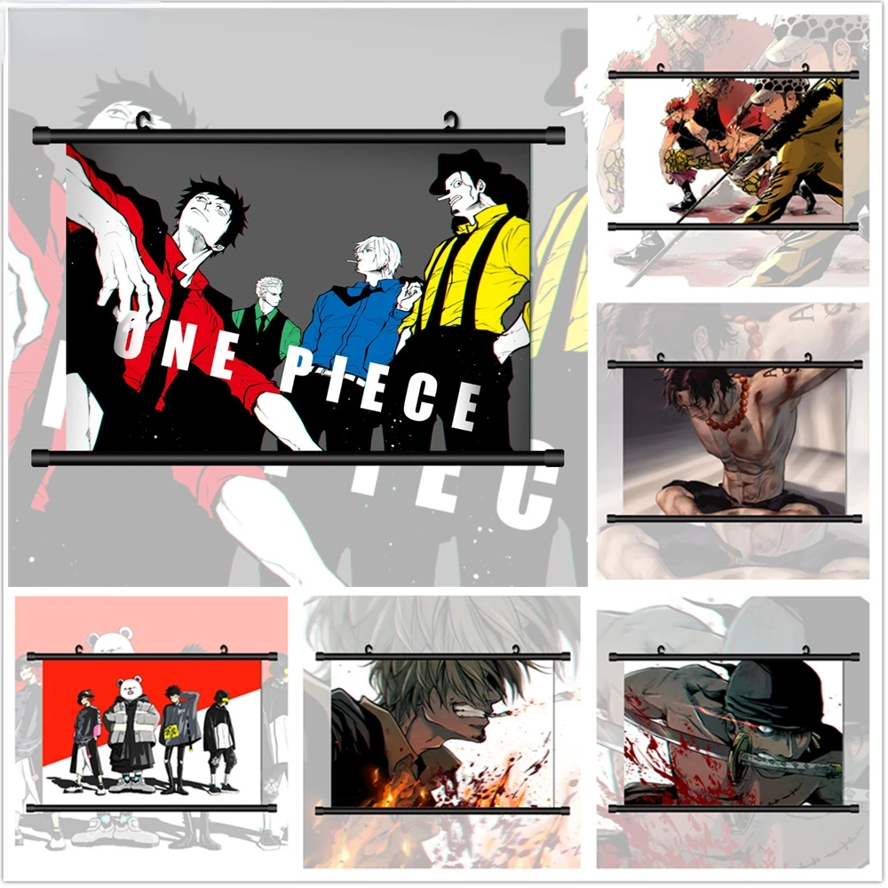 

Anime Japanese Anime One Piece Straw Hat Pirates Luffy Manga Wall Art Canvas Paintings and Prints Home Decoration