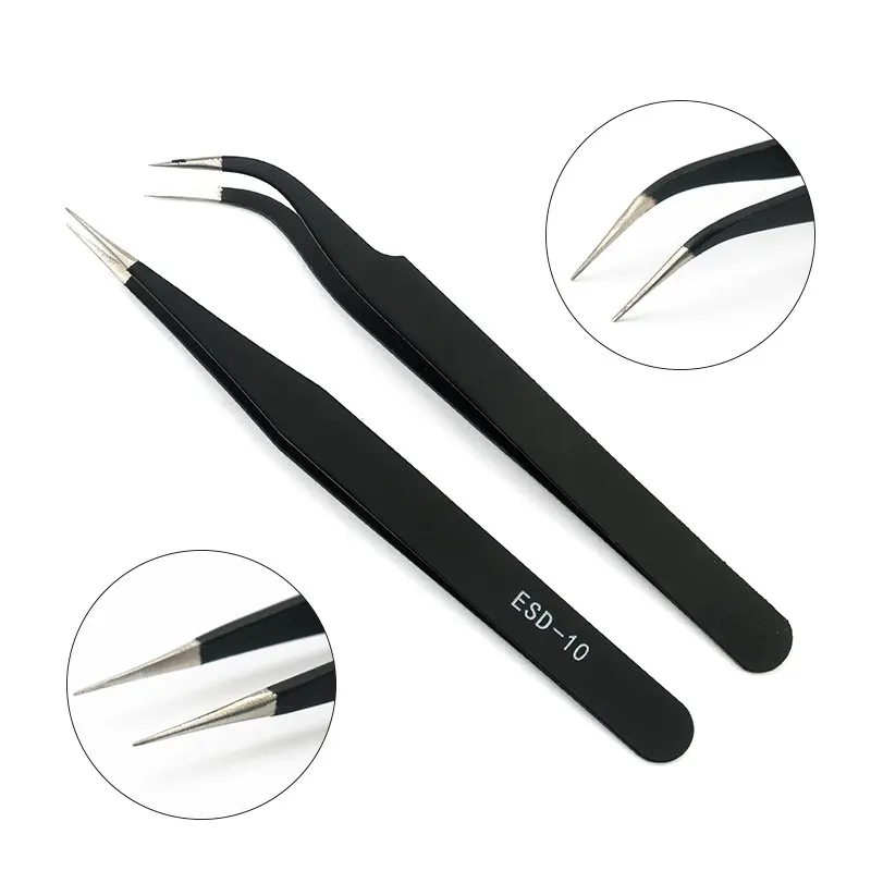 Пинцеты из нержавеющей стали изогнутые и прямые инструменты для ремонта