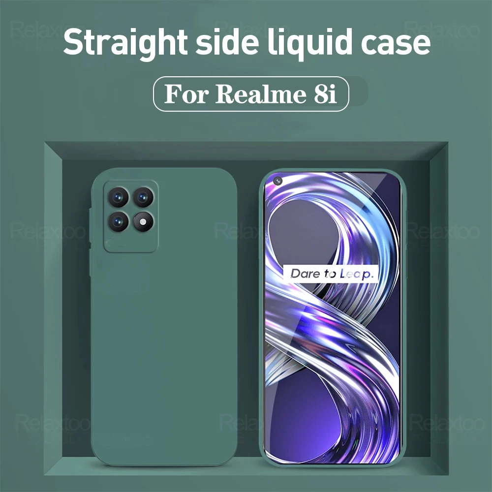 realmy 8i shockproof phone back cover for oppo realmi8i i8 realme 8 pro 8pro square liquid soft silicone protector case fundas free global shipping