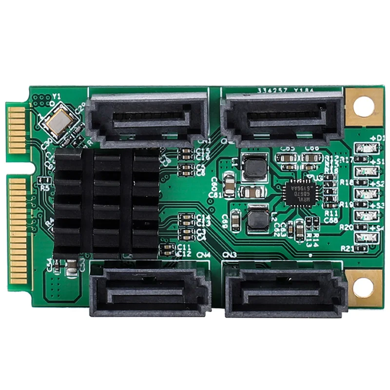 4 порта SATA III 6G Mini PCI Express Marvel 88SE9215 карта контроллера SATA3.0 Pci Ssd адаптер | Компьютеры и