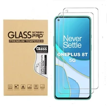 2PCS Screen Protector for OnePlus 8T 5G Tempered Glass Screen Protector 9 Hardness HD Anti-Scratch