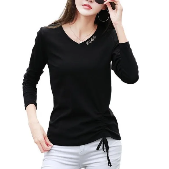 

New Spring Summer Good Quality Lady's Fashion Cotton T-shirt With Stripes For Sale