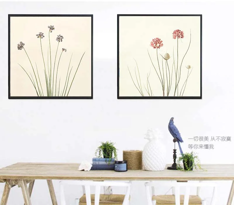 Скандинавские цветы растения настенная Картина на холсте украшение для дома