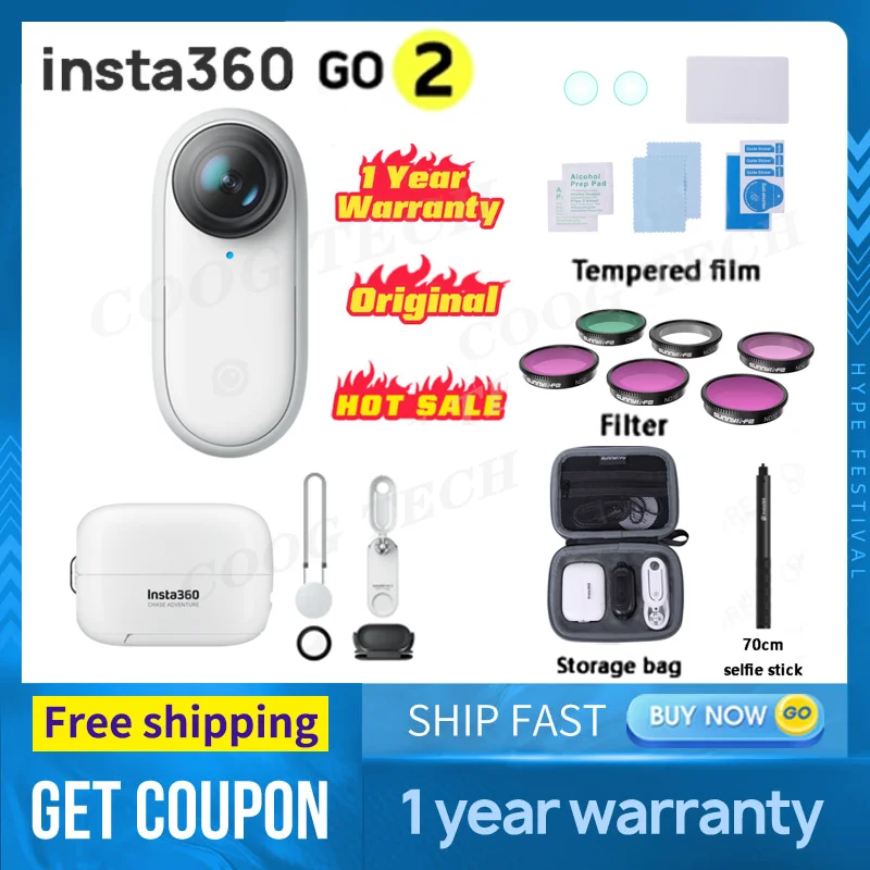 Insta360 go 2 Go 1080P Новая Экшн камера AI авторедактирование Hands free супер мини Спортивная