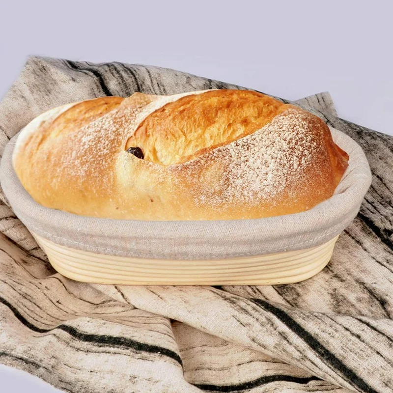 Banneton Proofing Basket Set - Artisan Sourdough Bread Bakery Dough Scraper/Cutter &amp Brotform Cloth Liner | Дом и сад