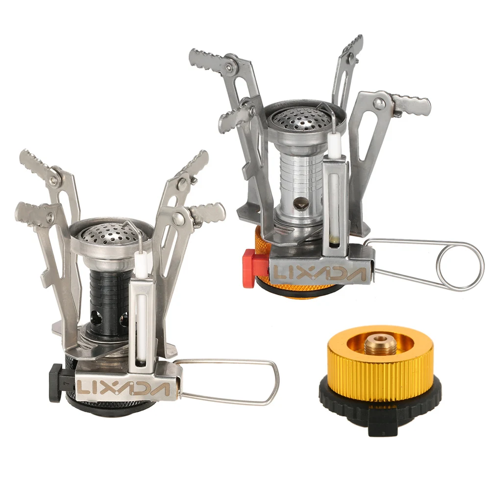 Портативная Туристическая газовая плита Lixada с пьезозажиганием карманная мини