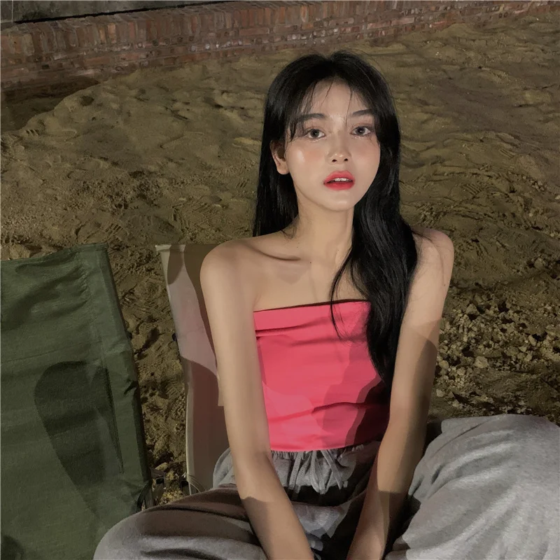 Женский летний сексуальный топ без рукавов для девушек однотонный облегающий