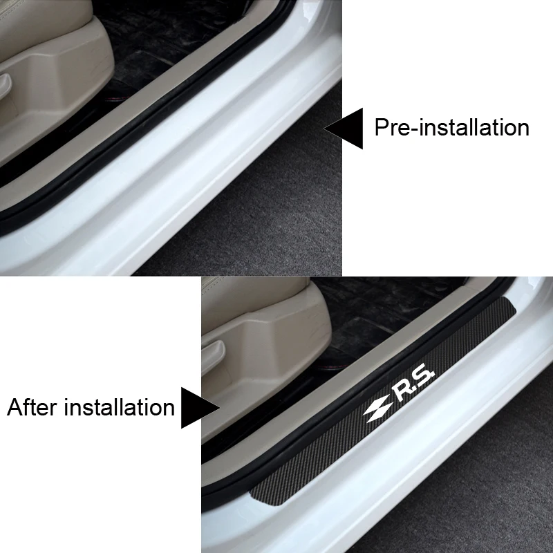 Накладки на порог автомобиля из углеродного волокна для Renault Scenic Laguna Captur Megane 2 3
