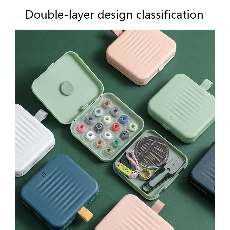

Portable Magnetic Sewing Box Travel DIY Sewing Kit Home Mini Sewing Kits Storage Box Beginners DIY Sewing Thread Needle