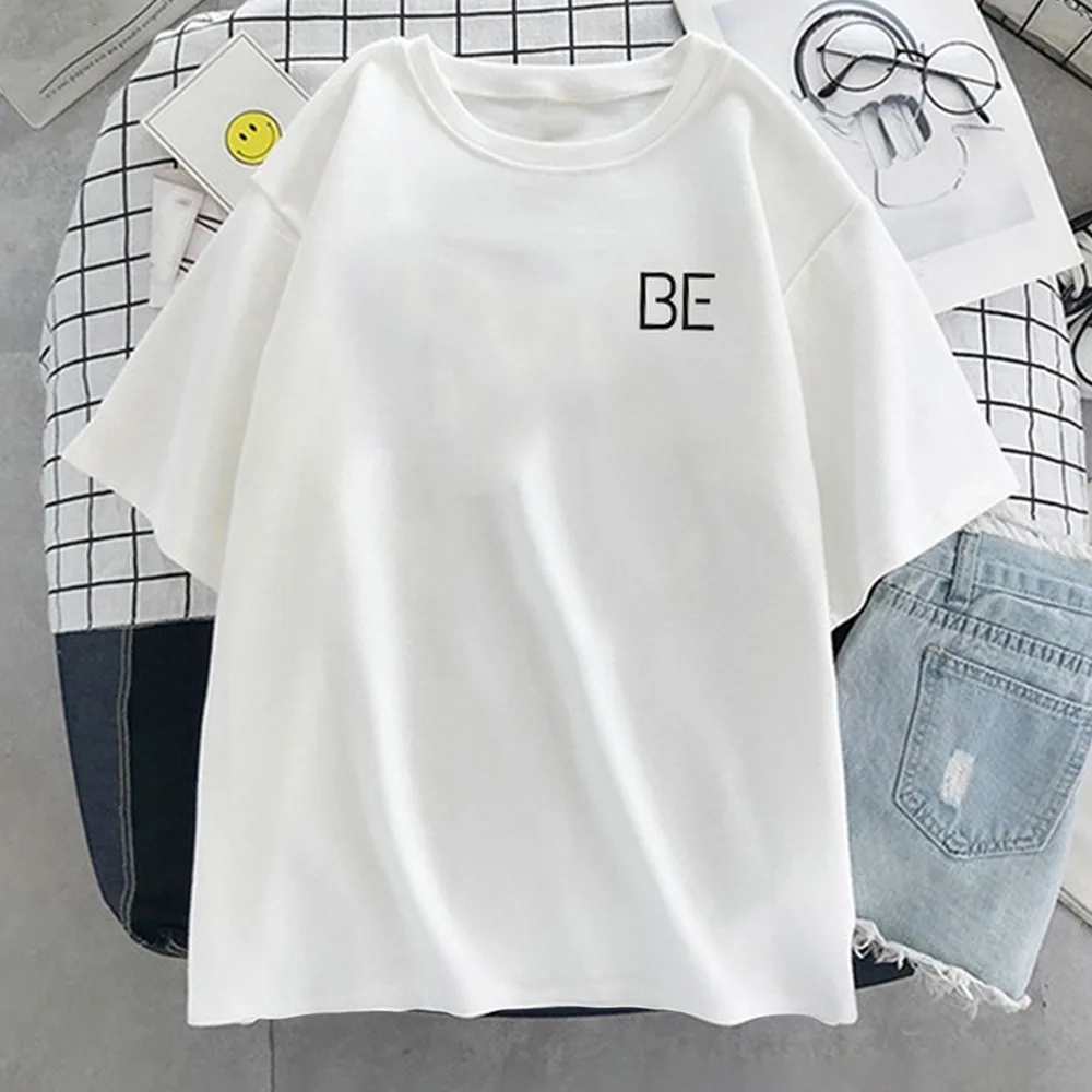 

Women New Short Sleeve T-shirts Plus Size Korean-Style Loose Harajuku Letter Printed Chic Simply All-match Leisure 2021 Tees