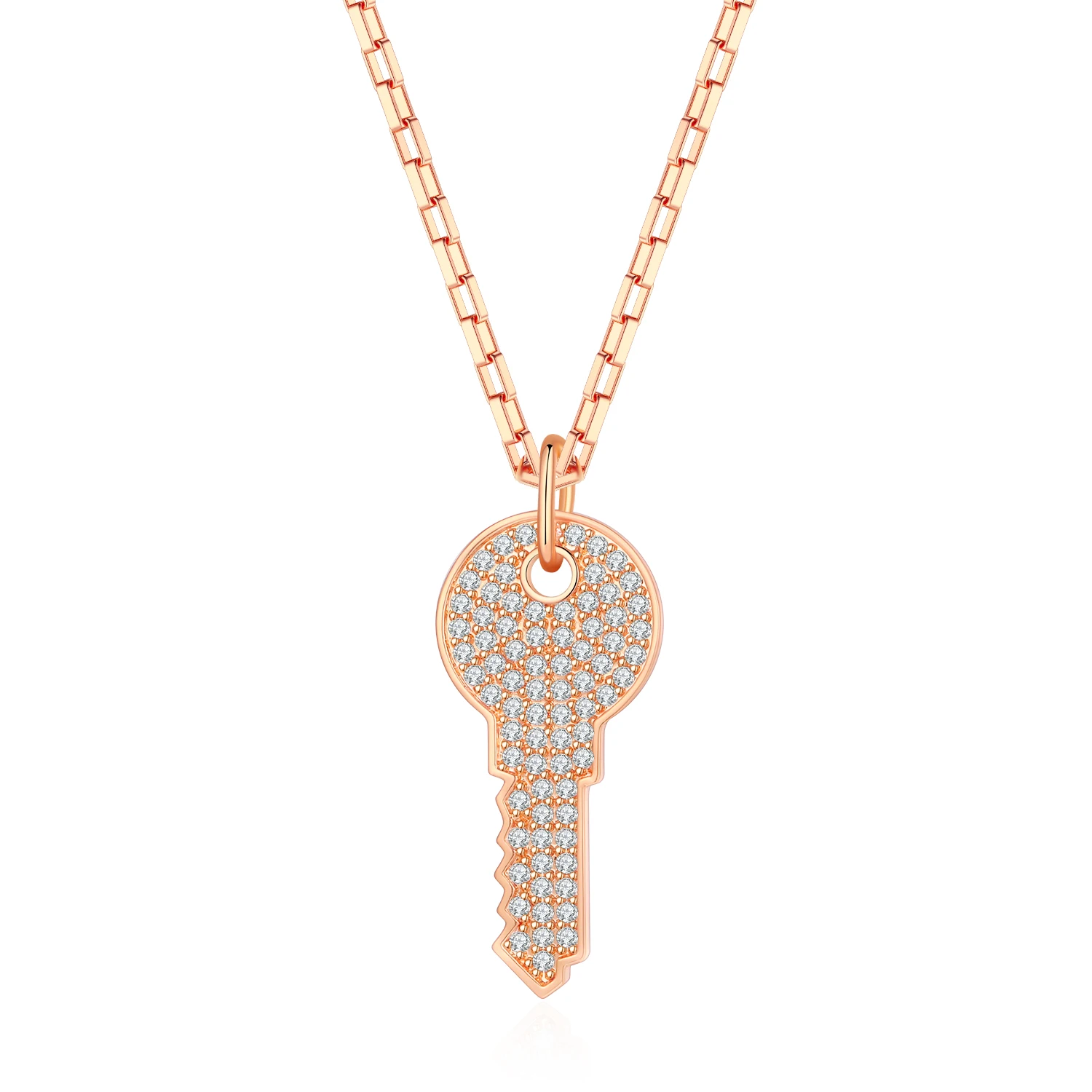 

Ожерелье с подвеской в форме ключа, кубический цирконий, регулируемое для женщин и девушек, Модный Подарок на годовщину для друзей, девушек