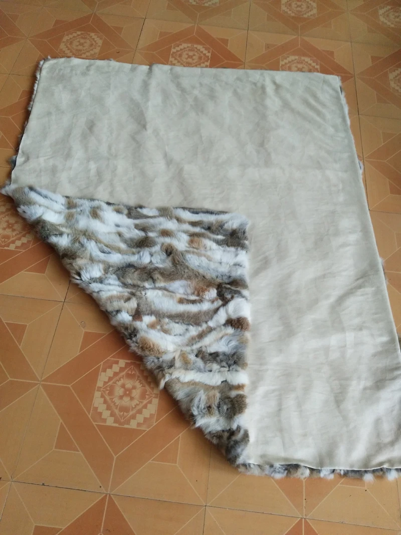 Лоскутное одеяло из меха кролика подлинный натуральных мех ковер ковры для